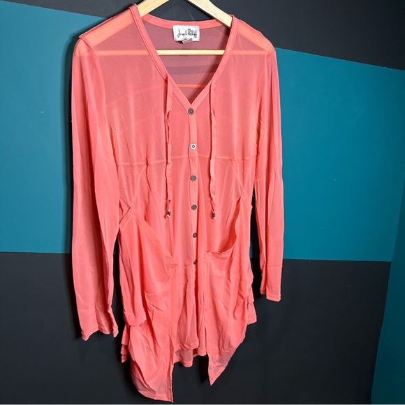 Joseph Ribkoff Coral Swim Coverup - Picture 2 of 9